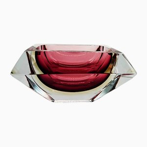 Rectangular Multifaceted Ashtray in Murano Glass by Flavio Poli for Seguso, 1960s