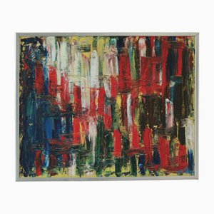 Composizione astratta, Olio su tela, anni '60, Con cornice