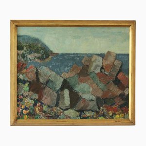 Enar Johansson, Motiv von Strandhagen, Arild, 1970er, Ölgemälde, gerahmt