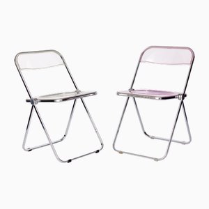 Vintage Plia Folding Chairs from Castelli / Anonima Castelli, Italy, 1970s, Set of 2