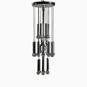 Lampadario vintage in vetro, anni '60