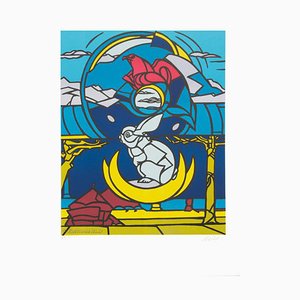 Valerio Adami, The Rabbit, The Eagle, The Moon, Hand Signed Lithograph