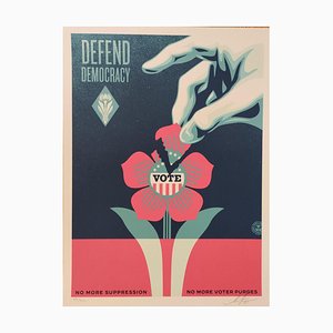Shepard Fairey (Obey), Defend Democracy, Signierter Siebdruck