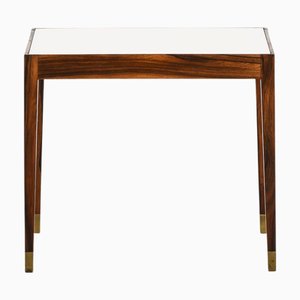 Side Table in Rosewood and Glass, 1960s