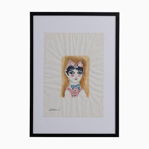 Gio Ponti, Retrato de una niña, años 50, Dibujo