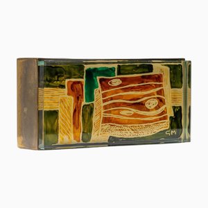 Caja decorativa de cristal y latón de Fontana Arte, Italia, 1955