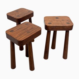 Brutalist Stool in Elm Wood