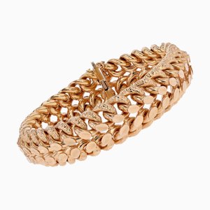 French 18 Karat Rose Gold Curb Bracelet, 1960s