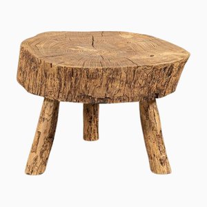 French Elm Side Table, 1900s