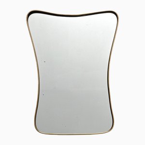 Mid-Century Modern Bevelled Mirror with Brass Frame by Gio Ponti, 1950s
