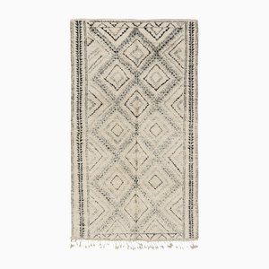 Marokkanischer Vintage Teppich in Beige mit Black Diamond Medaillons