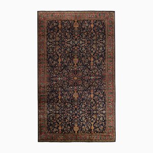 Blauer Shahrestan Teppich mit Blumenmuster