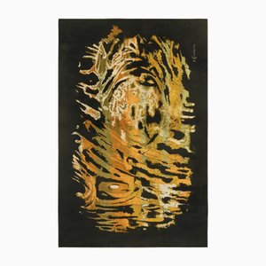 Vintage Art Deco Tapestry in Black and Gold by Rene Fumeron