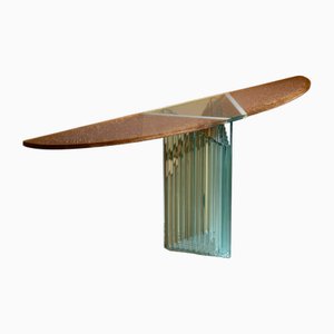 Glas Konsolentisch von Luigi Massoni für Gallotti & Radice, 1980er