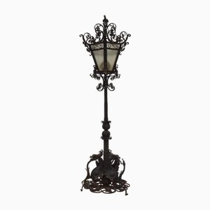 Grand Lampadaire d'Extérieur en Fer Forgé de Mazzucotelli, Italie, 1910s