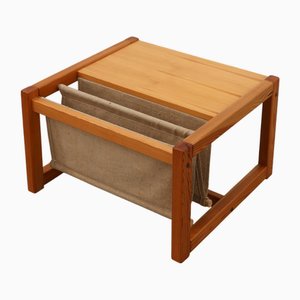 Table Basse Série Safari en Pin et Lin avec Porte-Revues par Karin Möbring pour Ikea, Suède, 1970s