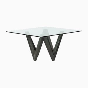 Vega Dining Table in Black Slate and Glass Design by Joaquín Moll for Meddel