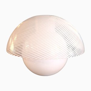 Milchglas Tischlampe von VeArt, Italien, 1970er