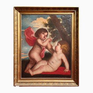 Alessandro Leone Varotari / Padovanino, Putti, Olio su tela, XVII secolo, Con cornice