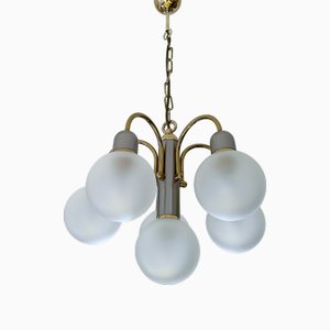 Vintage Pendant Light in Glass from Honsel, 1970s