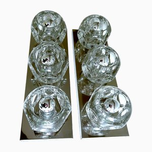 Large Vintage Glass Sconces from Peill & Putzler, 1970s, Set of 2