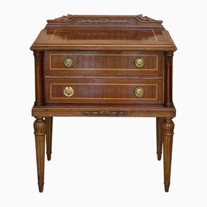 French Walnut Nightstands or Side Tables with Drawers, 1900s, Set of 2