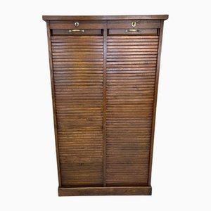 Meuble d'Archivage Vintage à Double Tambour en Chêne, 1920s