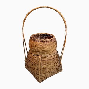 Japanese Bamboo Hanakago Ikebana Flower Basket, 1960s