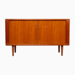 Credenza piccola vintage in teak con ante scorrevoli, anni '60
