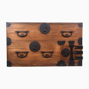 Cajonera Meiji Tansu japonesa antigua, década de 1900
