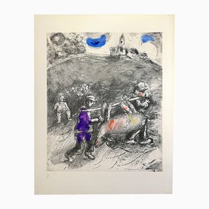 Marc Chagall, Il mugnaio, suo figlio e l'asino, 1954, Acquaforte