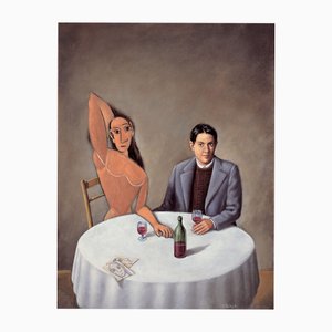 Rafal Olbinski, Picasso im Lapin Agile, 2025, Giclée-Druck
