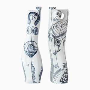 Porcelain Anthropomorphic Figural Vases by Sargadelos, 2000s, Set of 2