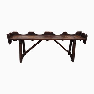 Antike rustikale Eiche Bank, 1800er