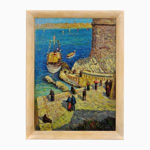 Jean-Baptiste Olive, The Château d'If, Frioul Archipelago, Marseille, Oil Painting, Framed