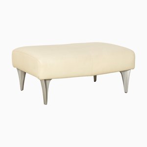 Sgabello modello 1600 in pelle bianco crema di Rolf Benz
