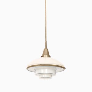 Lampada Megaphos in metallo nichelato di CF Otto Müller, 1932