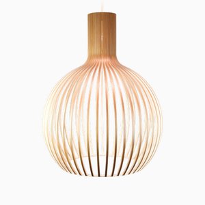 Large Octo 4240 Pendant in Birch Wood by Seppo Koho for Secto Design