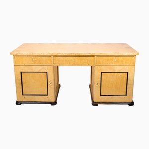 Antique Desk in Birch and Intarsia, 1840s