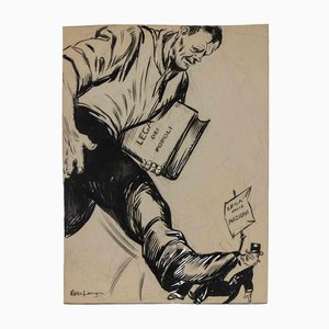 Gabriele Galantara, League of Peoples, League of Nations, Mixed Media Drawing, 1919