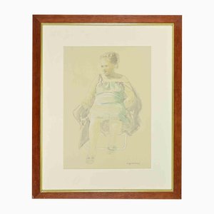 Sigfrido Oliva, Seated Woman, Drawing on Paper, 1990s