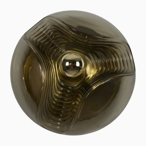 Amber Glass Flush Mount by Koch & Lowy for Peill and Putzler, 1960s