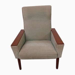 Sillón danés Mid-Century con reposabrazos de teca, años 60