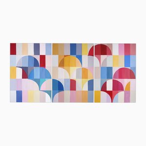 Natalia Roman, Primary Arcs and Curves, 2025, Acrylic on Watercolor Paper