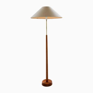 Mid-Century Modern Floor Lamp in Teak and Brass, 1960s