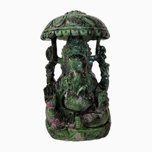 Ruby Zoisite Ganesha Statuette
