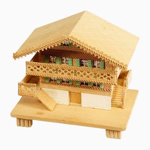 Scatola da cucito Deluxe Chalet vintage, anni '50