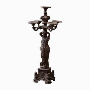 Sculpture Candélabre Antique en Fonte d'Extérieur, 1890s