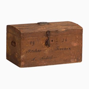 Antique Travel Chest with Year Inscription, 1936