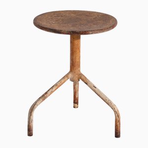 Vintage Industrial Round Stool, 1950
